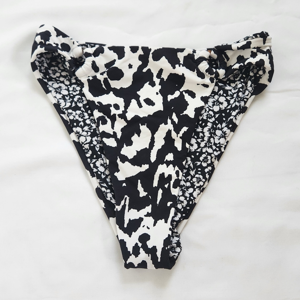 Maaji Spot Butterfly Adrianne Black Pansy Splendour High Leg Bikini Bottom Beach